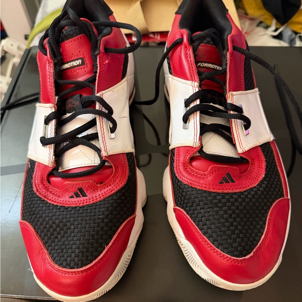 Adidas Red and Black Sneakers with White Accents